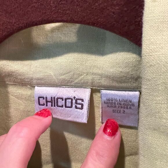 Chico’s 100% linen button front top/jacket - Picture 2 of 3